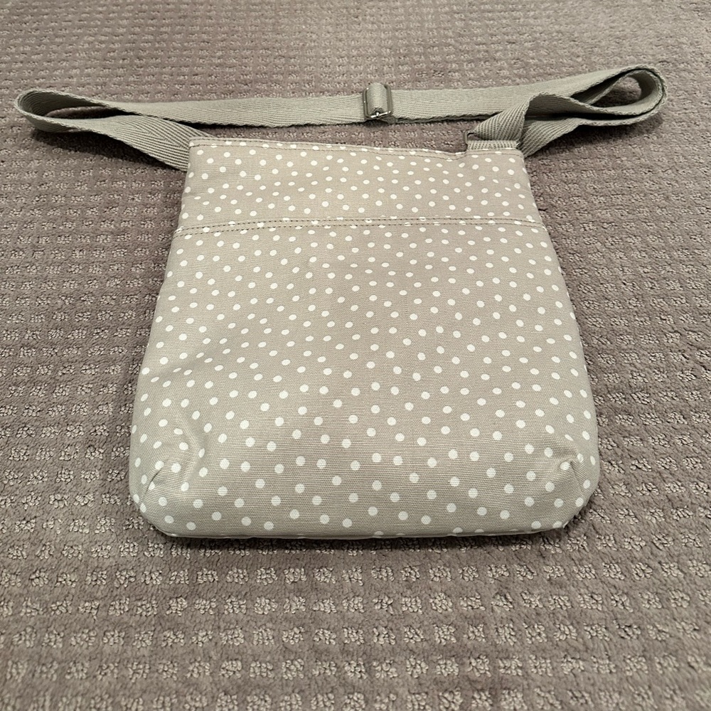 Thirty-one Crossbody purse neutral with white polka dots. Like new, never used - Picture 2 of 4